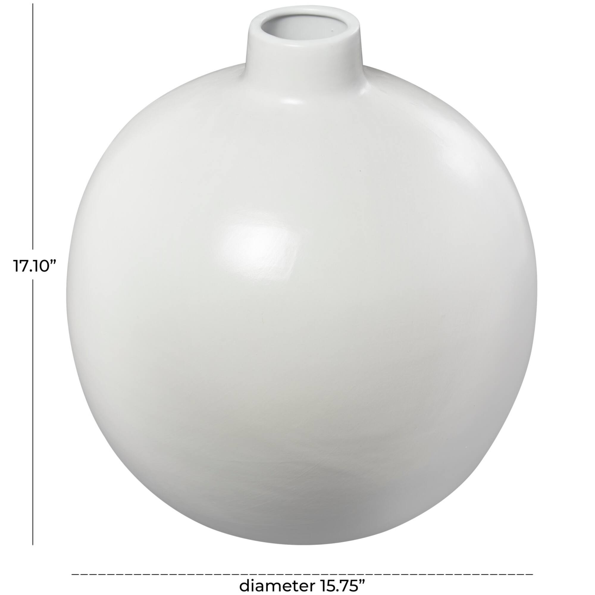 17" Modern Round Ceramic Vase